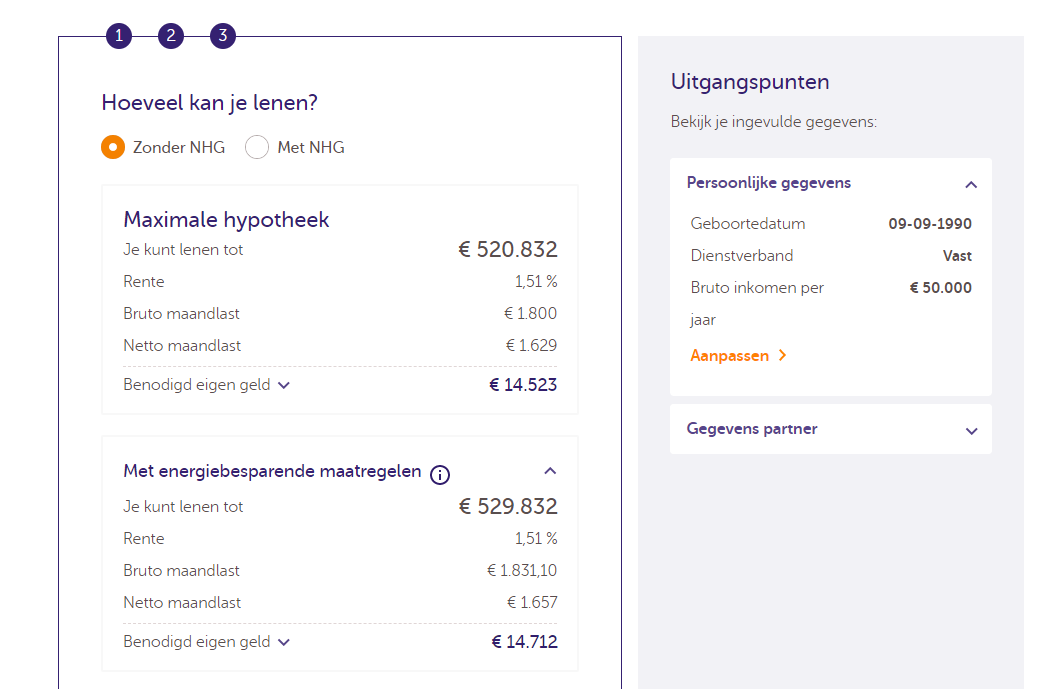 online berekenen hypotheek
